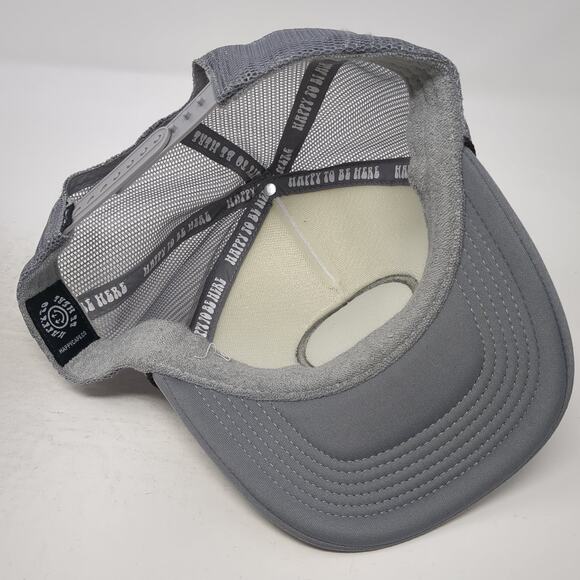 Happy Caps Snapback Rope Trucker Hat Gray One Size Mesh Back Smiley - Picture 7 of 9